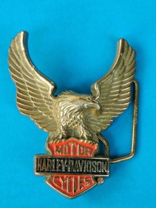 1983 Harley Davidson Eagle Brass Belt Buckle Bbb Official Licensed Product