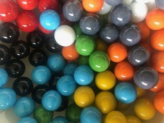 Stock 40 X Solid Colour Marbles 14mm Traditional Classic Children 