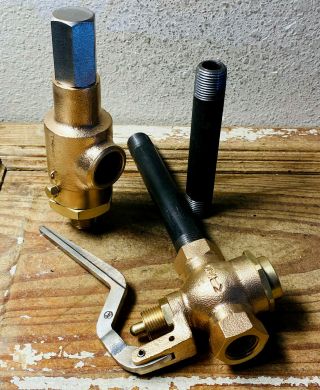 TWO Vintage Brass Pressure Relief Valves,  Heavy Gauge,  Steampunk,  Industrial 2