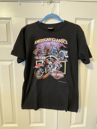 1992 Harley Davidson 3d Emblem Motorcycles American Classics Usa Size L Vintage