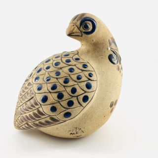 Vintage Tonala Mexico Pottery Folk Art Hand Painted Quail Bird Figurine Signed