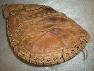Vintage Wilson A2403 Catcher ' s Baseball Glove Mitt Made In USA Professional Mode 2