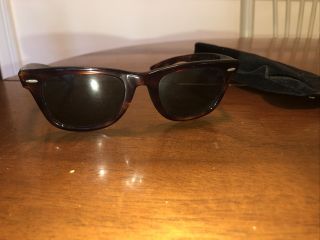 Vintage B&l Ray Ban Usa L2053 Thick Tortoise Wayfarer Sunglasses - One Owner