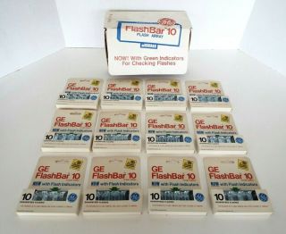 Vintage Ge Flashbar 10 Case Of 12 Old Stock Boxes 120 Flashes Polaroid Flash