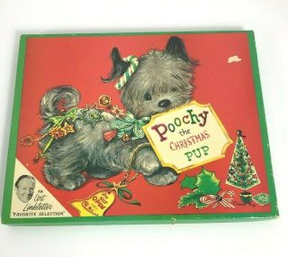 Poochy The Christmas Pup Pop Up Box Byi & Vardon Vintage Book