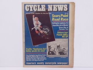 Cycle News Newspaper May 28,  1986 - Jim Holley - Randy Renfrow - Kork Ballington