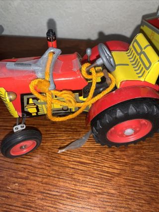 Tractor & Trailer WindUp Toy Schylling Tin Vintage Toy. 2