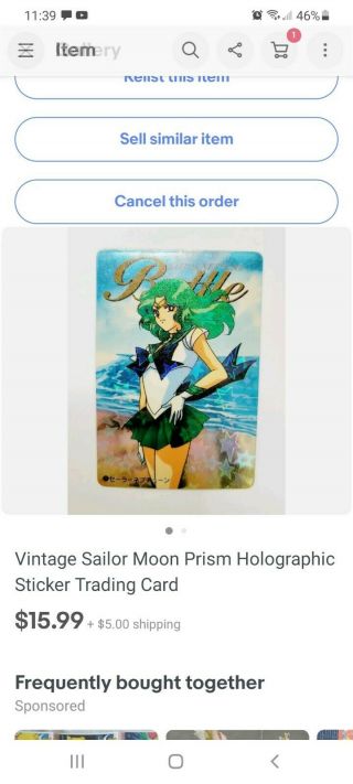 Vintage Sailor Moon Prism Holographic Sticker Trading Card 67