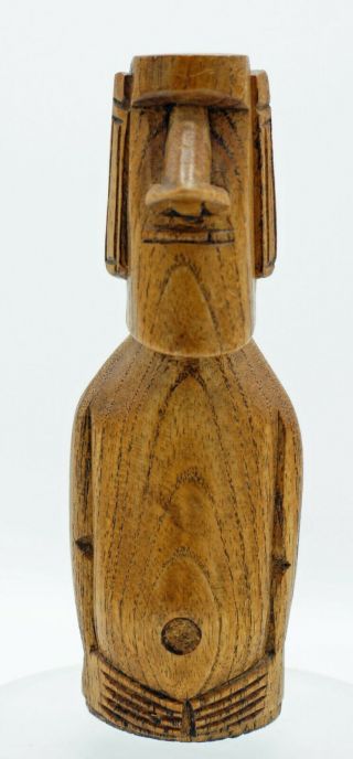 Hand Carved Wood Moai Souvenir From Rapa Nui Easter Island