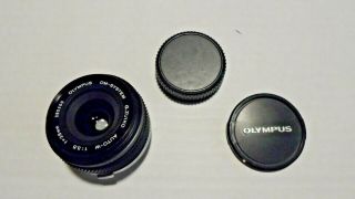 Vintage Olympus Om - System Zuiko Mc Auto - W 1:3.  5 F=28mm Lens Caps & Case