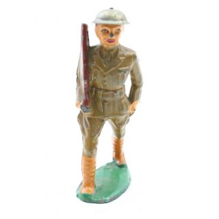 Marching Soldier Lead Figurine Metal 3.  5 " Barclay 3