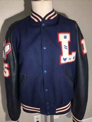 Vintage Varsity High School Reversible Letterman Jacket Leather Class Of 05
