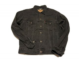 Vintage 90’s Levis Black Denim Trucker Jacket Men’s M Relaxed 70507 0260