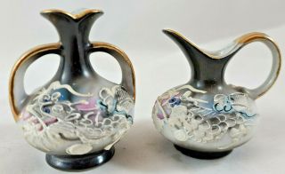 Vintage Dragonware Moriage Miniature Vase Handles 2 1/2 " Japan&vase Pitcher Japa