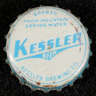 Kessler •white/pale Blue 2• Cork Lined Beer Bottle Cap Helena Montana Crowns Mt
