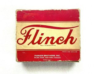 Flinch Card Game By Parker Bros 1938 Complete,  Box,  Instructions