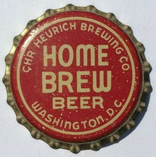Home Brew Beer Bottle Cap; 1933 - 39; Chr.  Heurich,  Washington,  D.  C.  ; Cork
