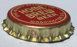 HOME BREW BEER BOTTLE CAP; 1933 - 39; CHR.  HEURICH,  WASHINGTON,  D.  C.  ; CORK 2