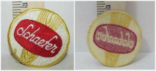 Authentic Vintage Schaefer Beer Patch Aged Back Smooth Red Satin Stitch