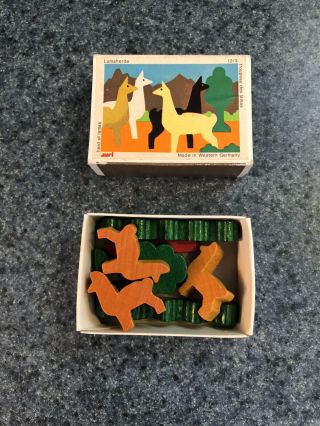 Juri Matchbox Toy Wooden Llama Set West Germany Miniature Vintage Alpaca 3