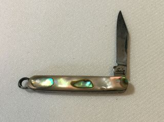 Vintage Salm Abalone Mini Pocket Knife
