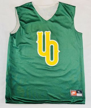 Vintage Nike Oregon Ducks Mens Basketball Jersey Mesh Reversible Green White Xl