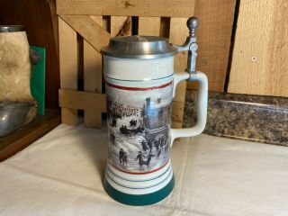 Vintage Coors Brewing Company Winterfest 1989 - 1990 Lidded Beer Stein Mug