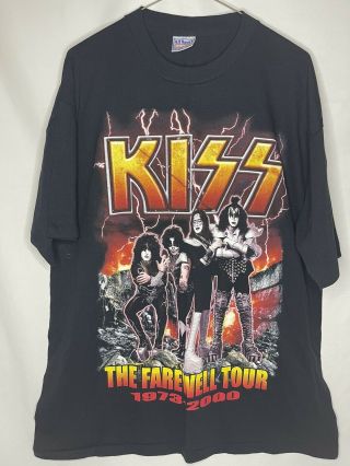 Vintage Single Stitched Kiss Farewell Tour￼ 1973 - 2000 Concert T Shirt Size Xl