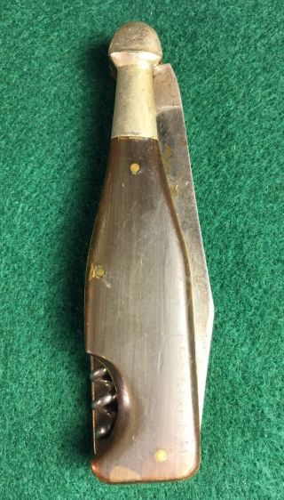 Vintage Solinger Feinstahl Folding Pocket Knife Bottle Shape For Restoration