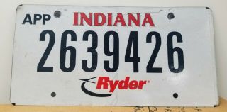 99 Cent Indiana Ryder Apportioned State License Plate 2639426