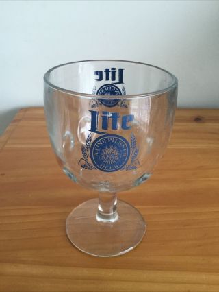 Vintage Miller Lite A Fine Pilsner Goblet Beer Glass