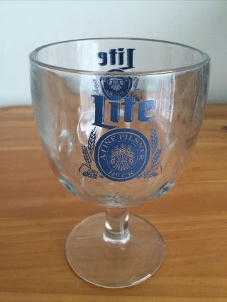 Vintage Miller Lite A Fine Pilsner Goblet beer glass 3