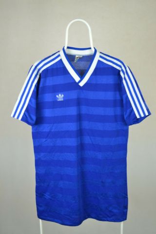 Vintage Adidas West Germany Football Shirt Jersey Maillot Trikot Blue Mens L