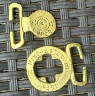 Vintage Winchester Solid Brass 2 Piece Belt buckle 12 Ga speed 3