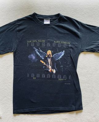 Kurt Cobain Rare Vintage 1990’s End Of Music Angel Wing T Shirt Size 36