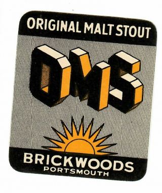 Beer Label: Brickwood,  Portsmouth,  Oat Malt Stout 68mm Tall