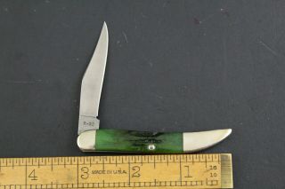 Remington R - 83 Small Green Bone Texas Toothpick Pocket Knife 1611 3