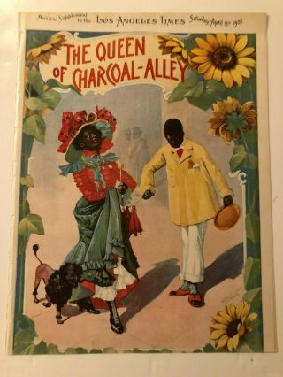 1901 Colorful Black Theme Sheet Music,  The Queen Of Charcoal Alley