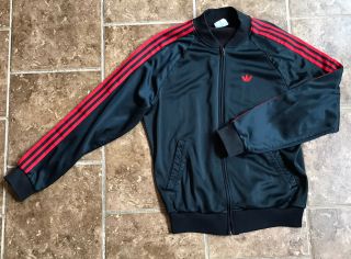 Vintage Vtg Adidas Atp Keyrolan Track Jacket 80’s Run Dmc Black & Red L Large
