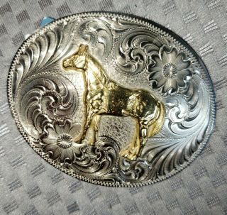 Montana Silversmith Buckle,  Quarter Horse,  Small Oval,  W.  Tags