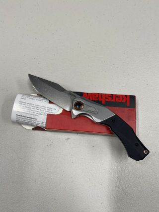 Kershaw Payout Frame Folding Knife 3.  5 " D2 Tool Steel Blade G10/stainless Handle
