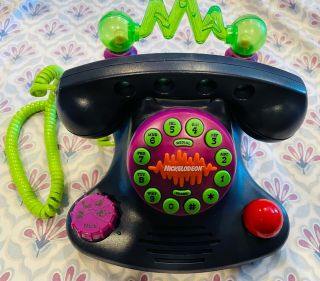 Vintage Nickelodeon Talk Blaster Phone 1997 Landline Lights And Sounds