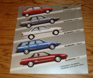 1988 Subaru Full Line Deluxe Sales Brochure 88 Xt Justy Coupe Sedan
