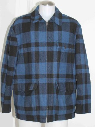 Polo Ralph Lauren Vintage Plaid Wool Field / Barn Jacket Made In Usa Men Lg