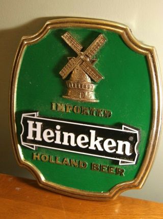 Heineken Imported Holland Beer Sign Windmill Stand Back Plastic