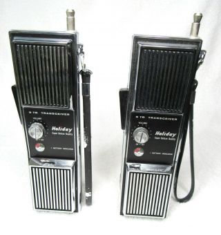 Holiday Gas Station 2 Vintage 9tr Transceiver Two Way Walkie Talkie Radios 9 Tr