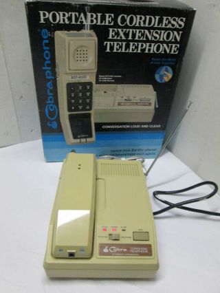 Cobra Cordless Phone Telephone Landline Retro Vintage 1980s Cp - 210s Boxed