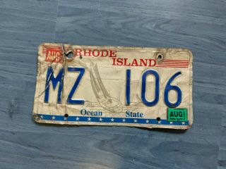2004 Rhode Island Sailboat License Plate Rough Mz 106 Ocean State