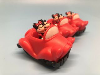 Vintage Disney Mickey & Minnie In Car Wind Up Burger King Toys Set Of 3