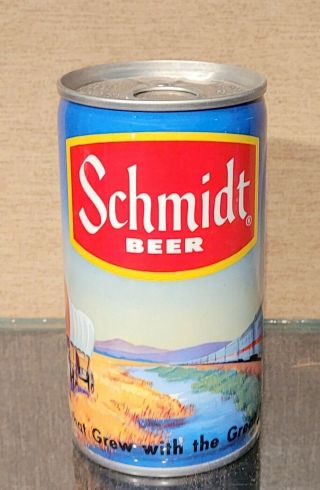 1970s Schmidt Wagon Train Pull Tab Beer Can Bottom Opened Heileman 5 City